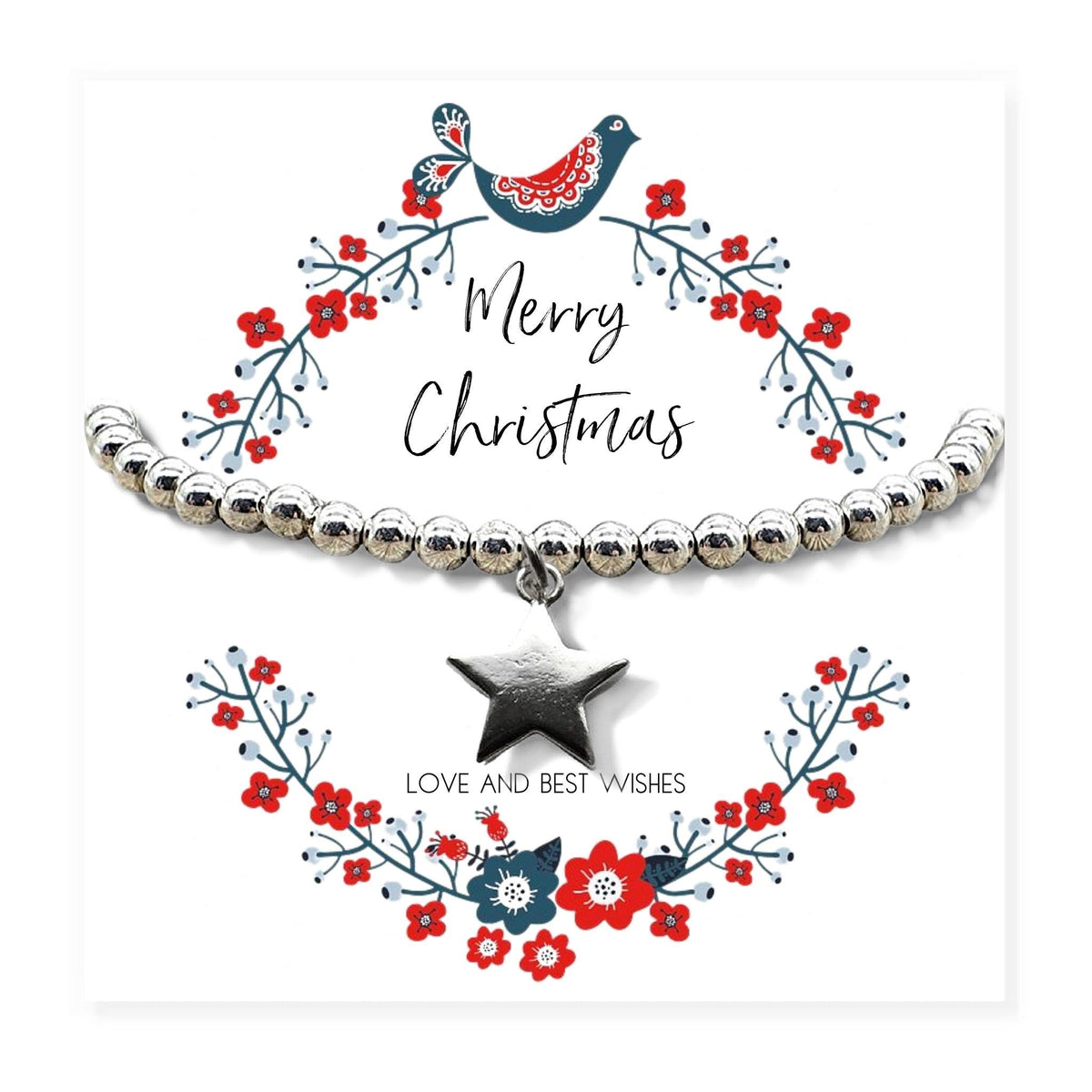Small Merry Christmas Star Gift Hamper | Bracelet, Chocolates &amp; Candle