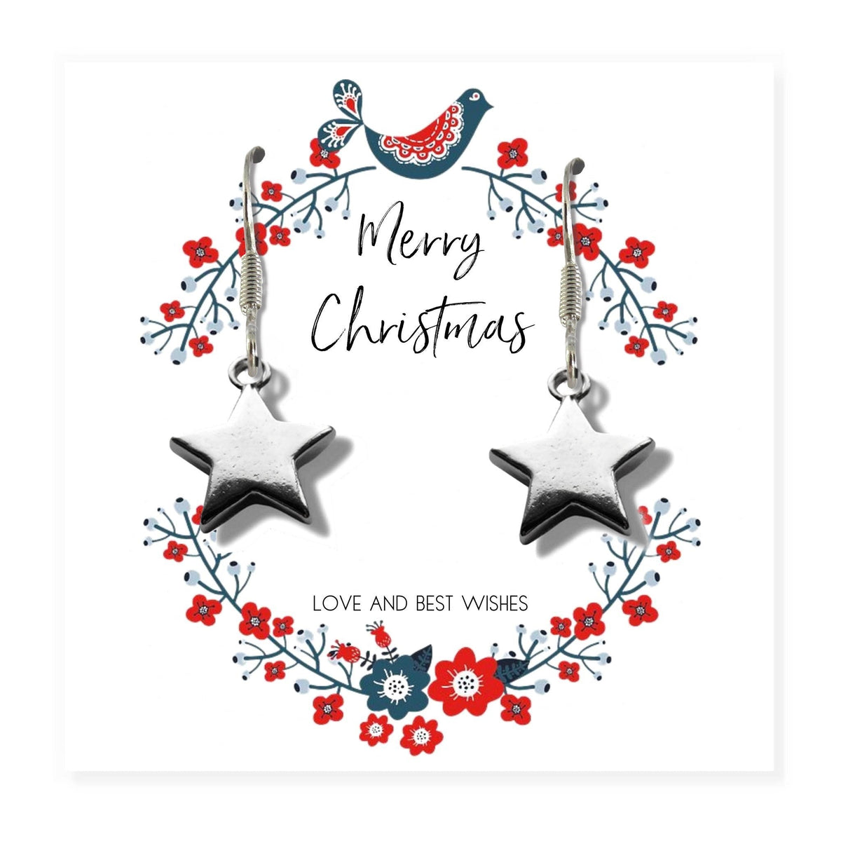 Small Merry Christmas Star Gift Hamper | Earrings, Chocolates &amp; Candle