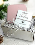 Merry Christmas Gift Hamper | Silver Heart Bracelet & Jewellery Box