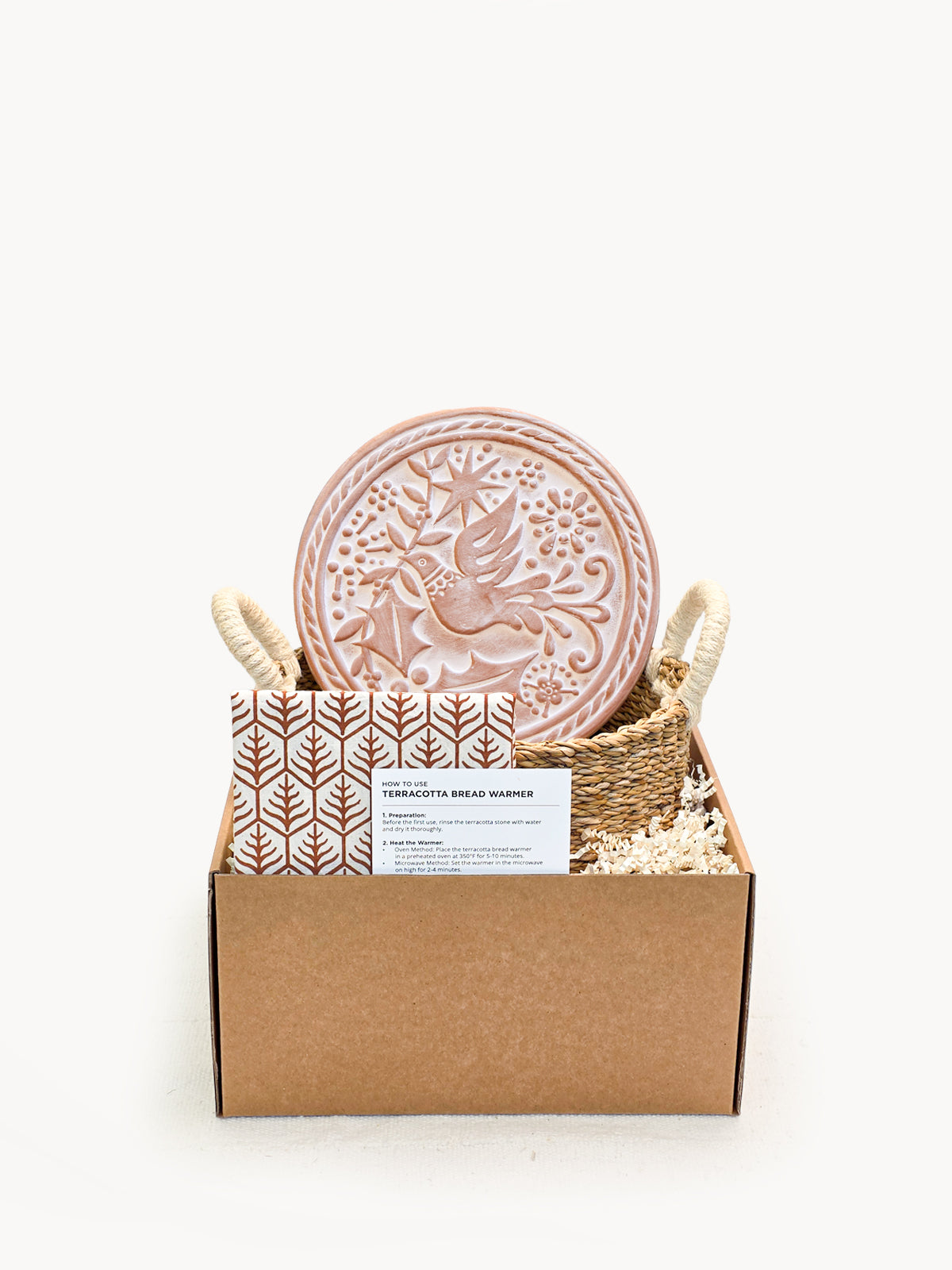 Bread Warmer & Basket Gift Set with Tea Towel - Bird Round-0