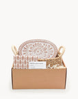Bread Warmer & Basket Gift Set with Tea Towel - Flower