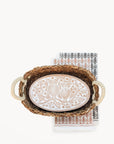 Bread Warmer & Basket Gift Set with Tea Towel - Owl Oval
