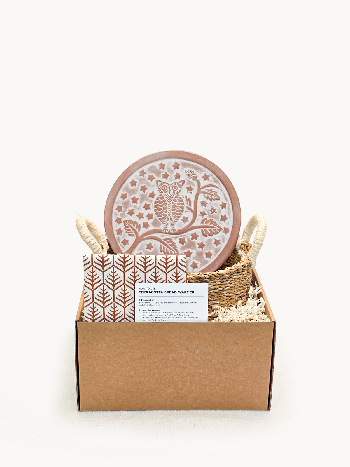 Bread Warmer & Basket Gift Set with Tea Towel - Owl Round-0