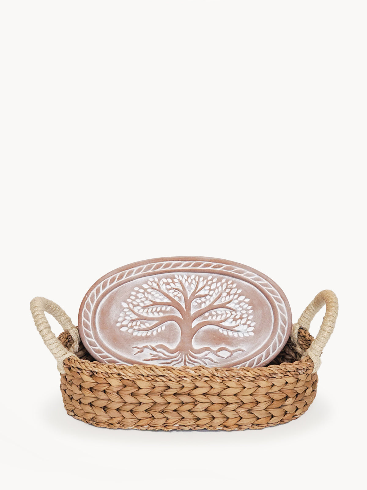 Bread Warmer &amp; Basket - Tree of Life Oval