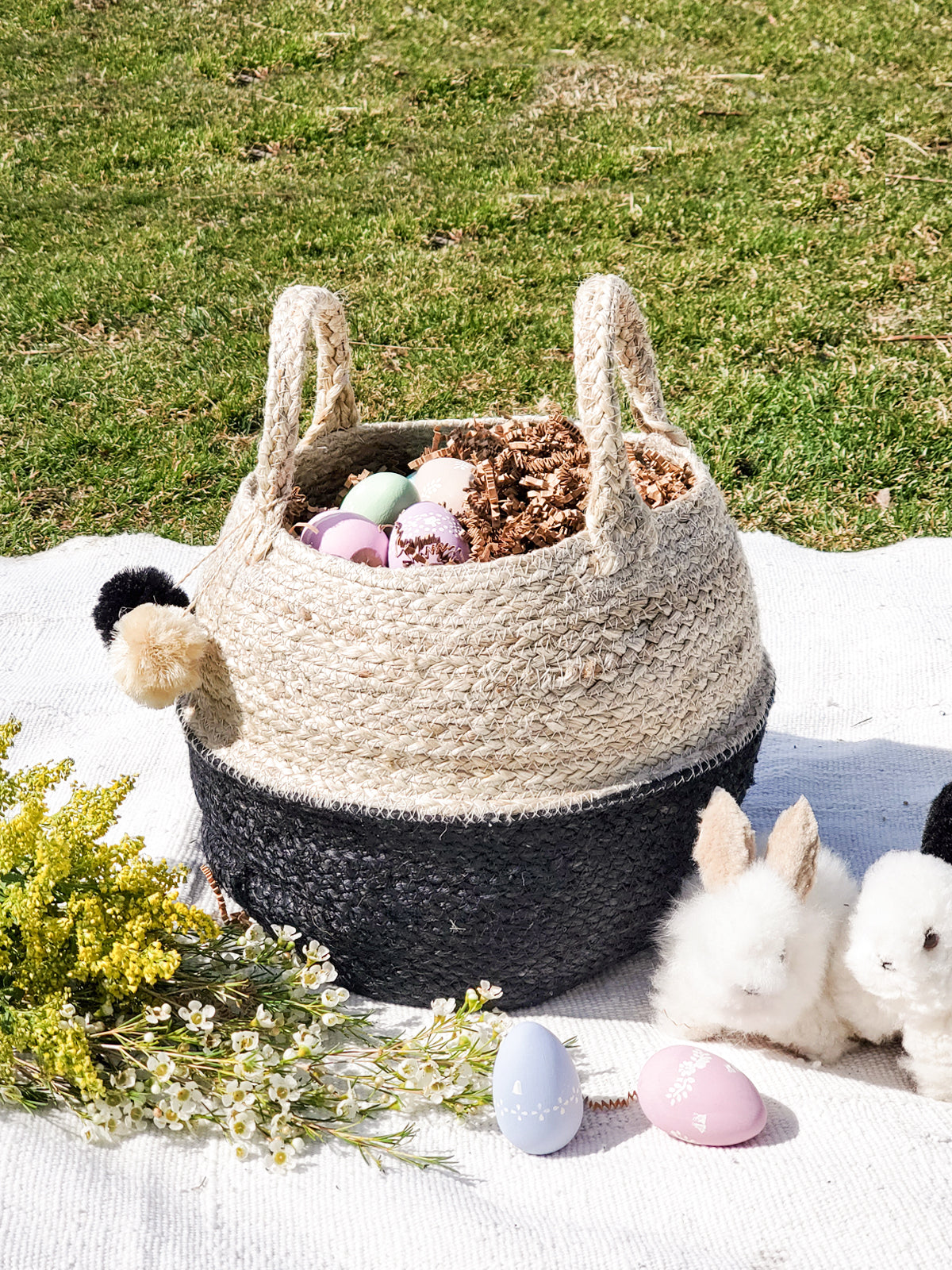 Foldable Jute Basket Bag