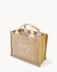 Jute Canvas Gift Bag - Love (S)