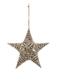 Large Handwoven Wicker Star Holiday Decoration Rustic Christmas Accent
