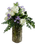 Pack of 6 x Artificial Flowers White Rose Stem - 3 flowers 80cm-3