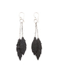 Dangle Feather Recycled Rubber Earrings