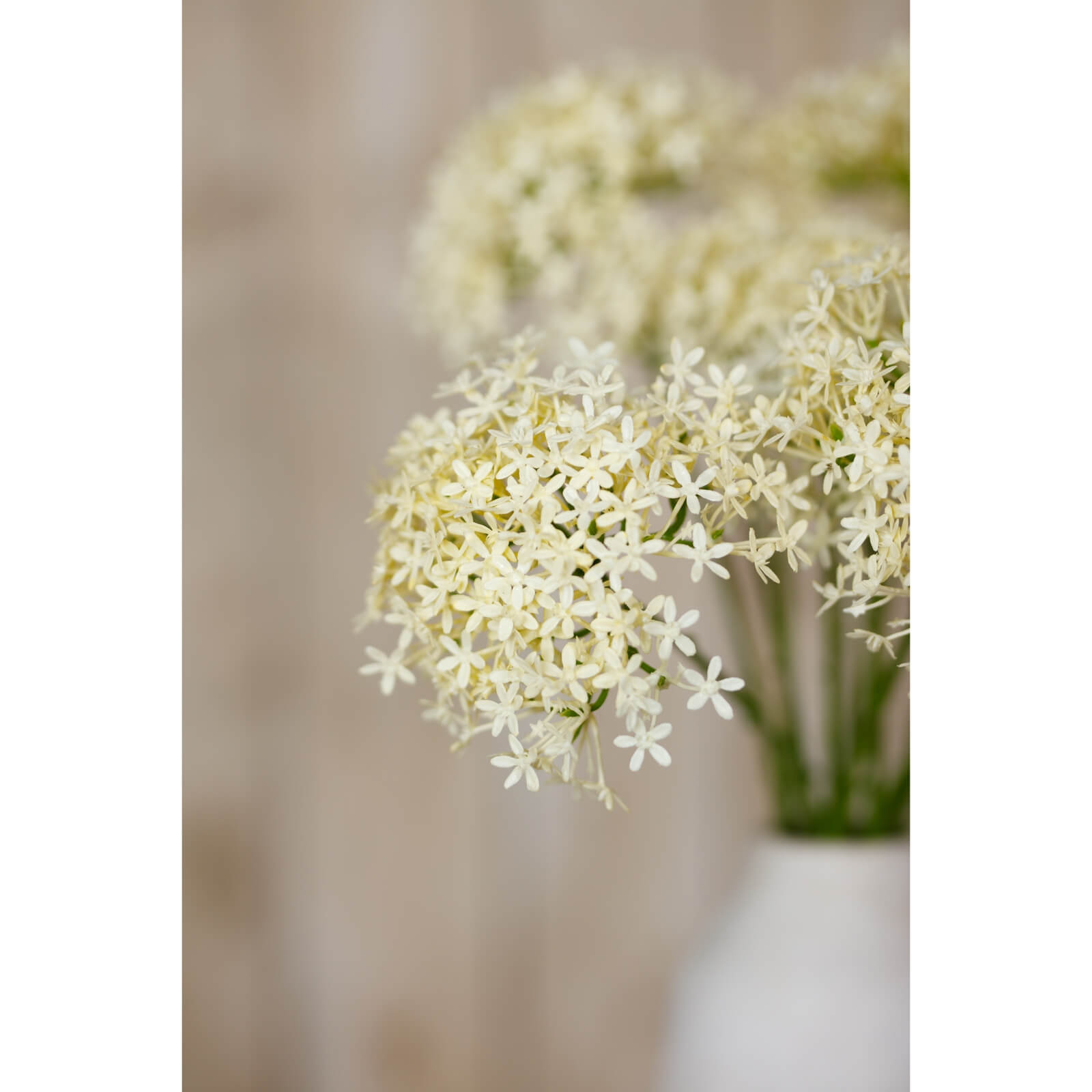 Cream Allium Artificial Flower Triple Bloom Spray