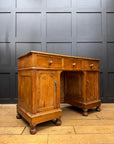 Antique Pine Pedestal Desk Dressing Table with Cupboards & Drawers