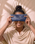 Breathe Embroidered Linen and Lavender Eye Pillow