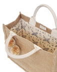 Jute Canvas Gift Bag With Pompom (S)