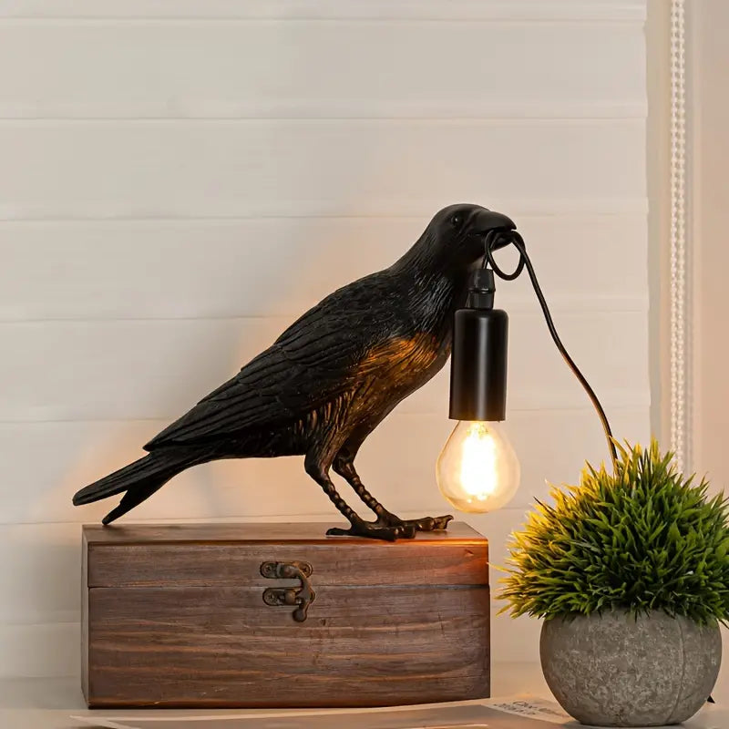 NNETM 1pc Gothic LED USB Crow Lamp - With Antique Metal Claw-2
