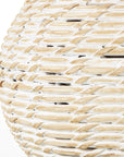 Stylish White Wicker Table Lamp with Linen Shade