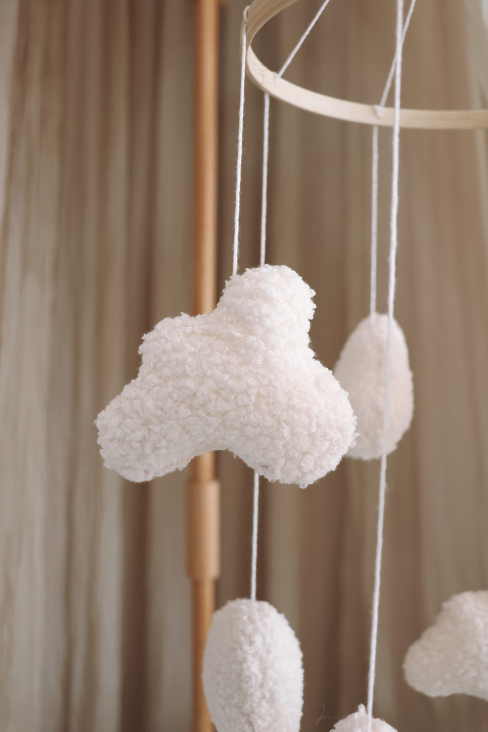 Handmade Boucle clouds white-1