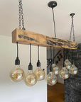 Oak Beam Chandelier | Rustic Kitchen Island & Dining Lighting UK