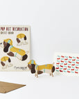 Pop Out Basset Hound Greeting Card