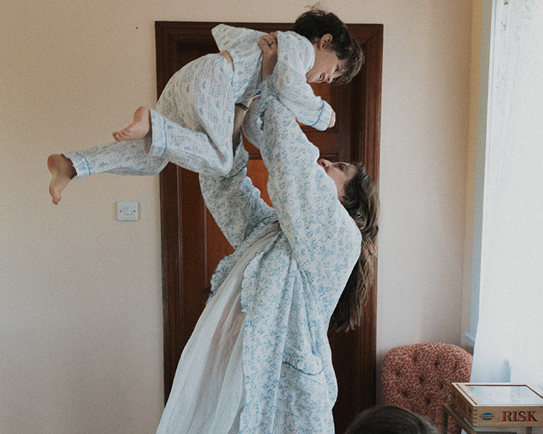 Paisley Blue Muslin Dressing Gown
