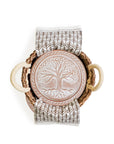 Bread Warmer & Basket Gift Set with Tea Towel - Tree of Life Round