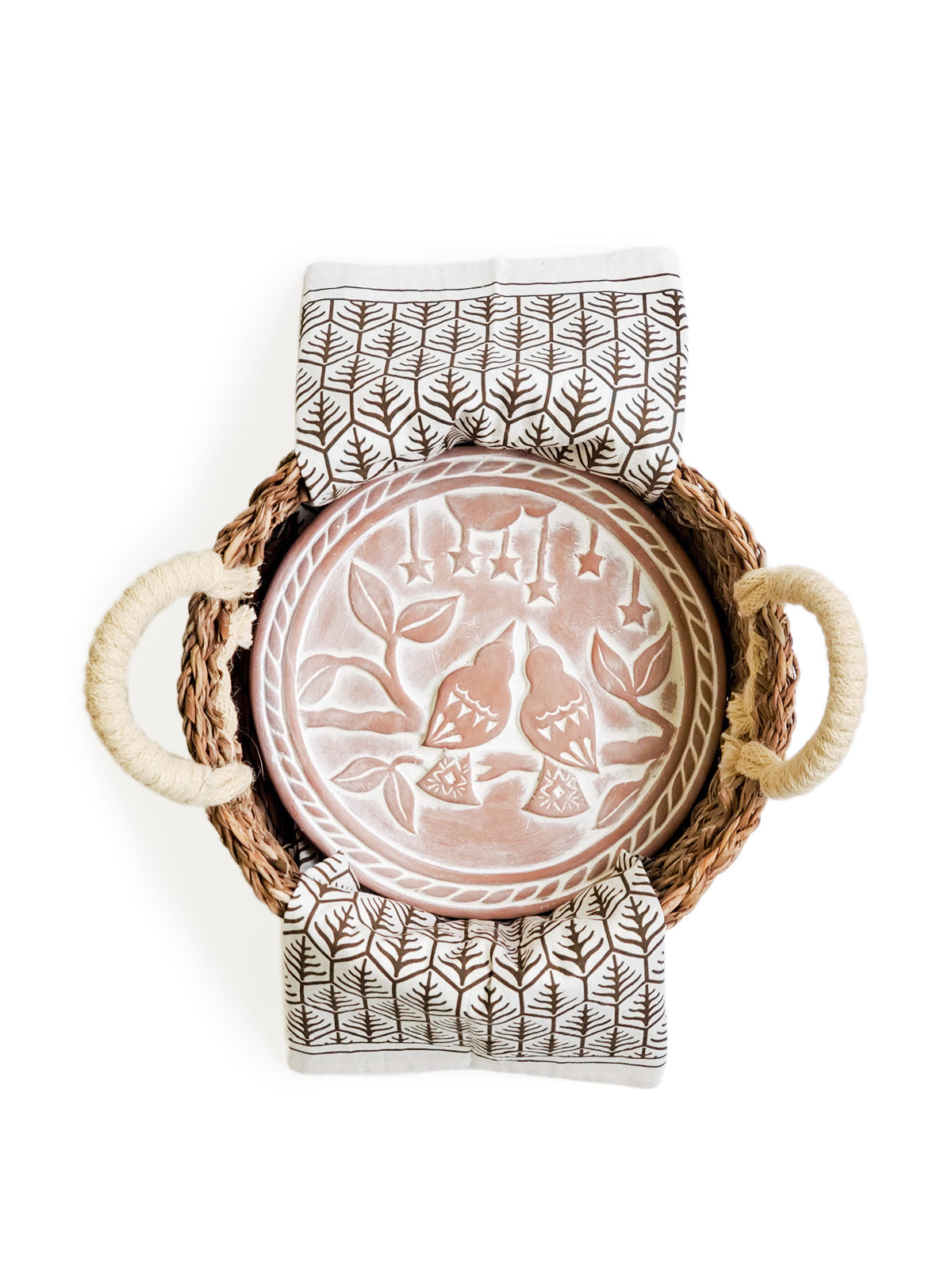 Bread Warmer & Basket Gift Set with Tea Towel - Lovebird Round-5