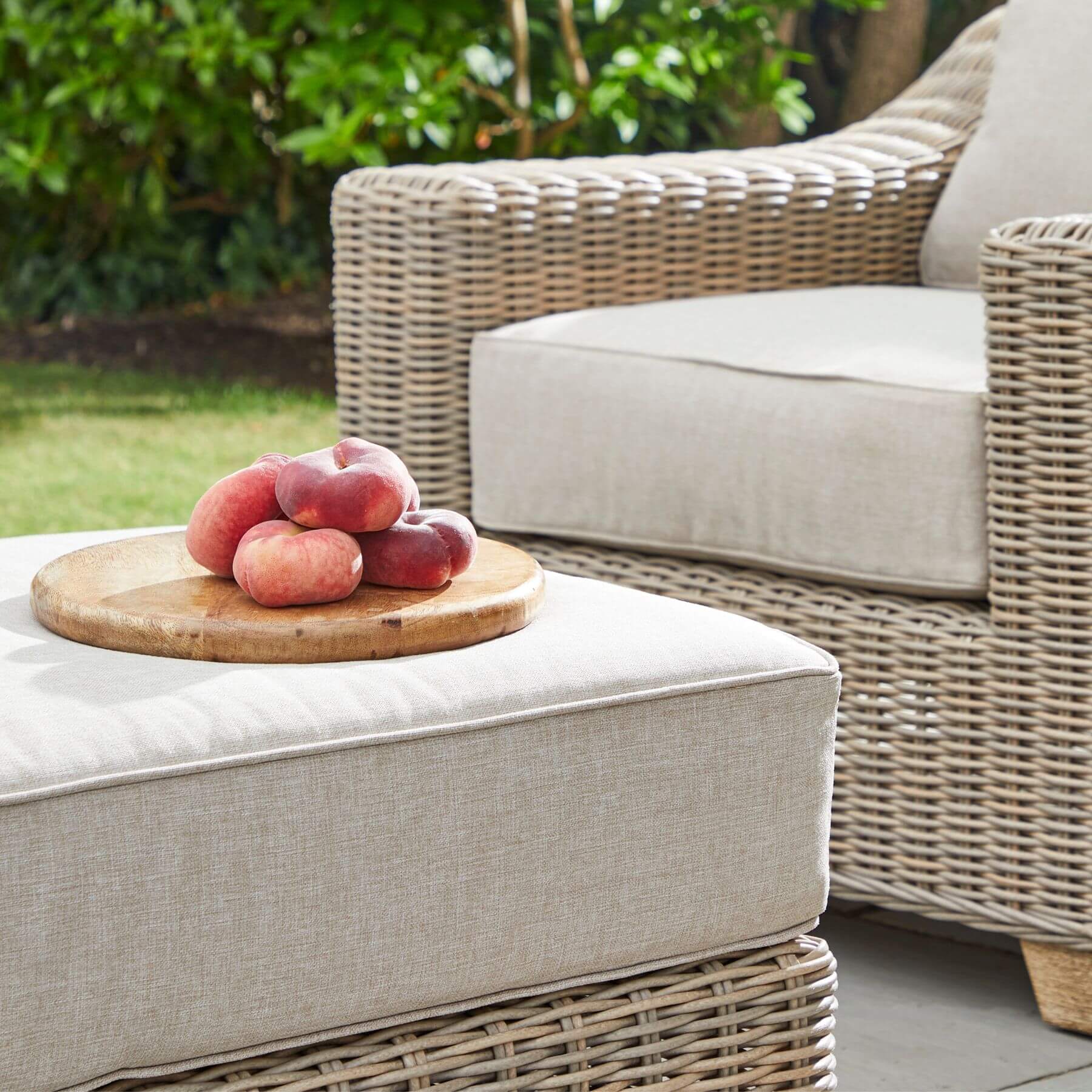 Outdoor Footstool in Beige for Stylish Lounging