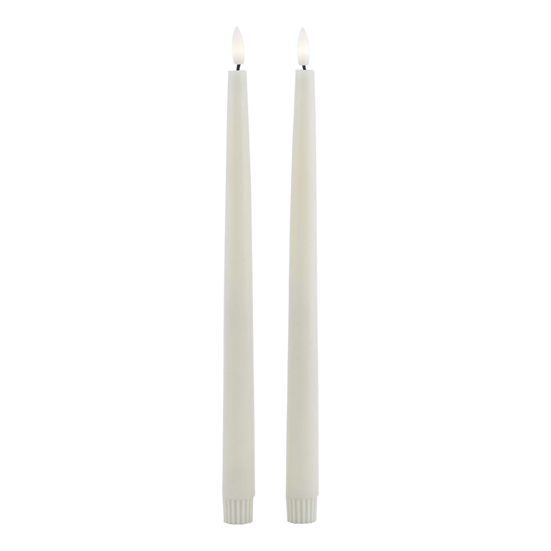 Taupe LED Wax Candle Pair for Ambient Glow