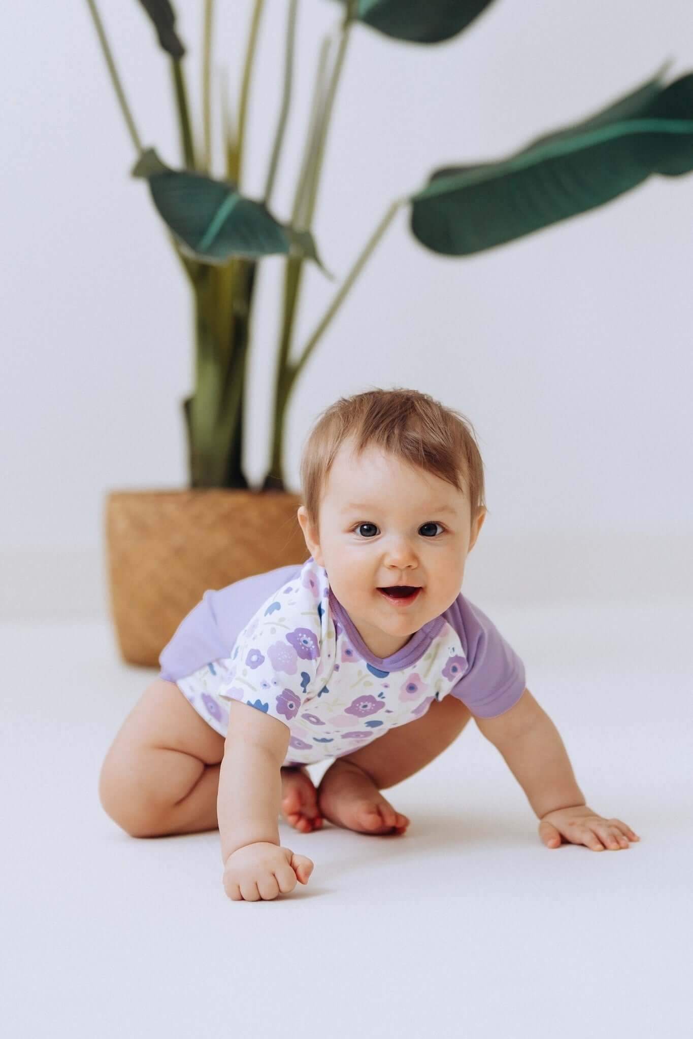 Short Sleeve Baby Onesie Summer Flowers