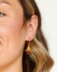 Gold Amber Bee Earrings