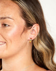 Multicolour Baguette Amber Earrings