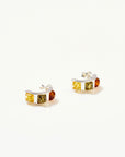 Multicolour Baguette Amber Earrings