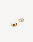 Multicolour Baguette Amber Earrings