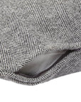 Grey Herringbone Wool Cushion with Piped Edges