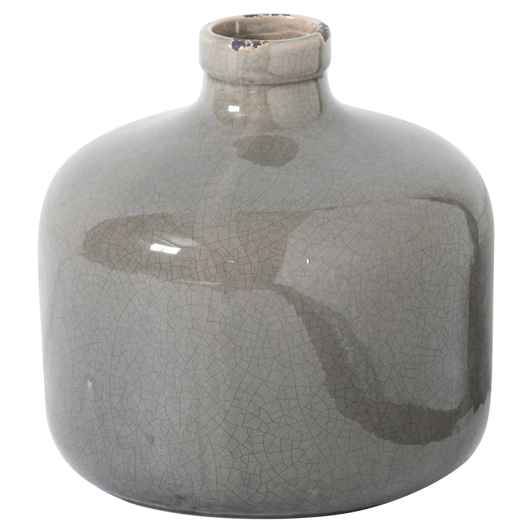 Elegant Garda Grey Glazed Eve Vase | Modern Home Decor