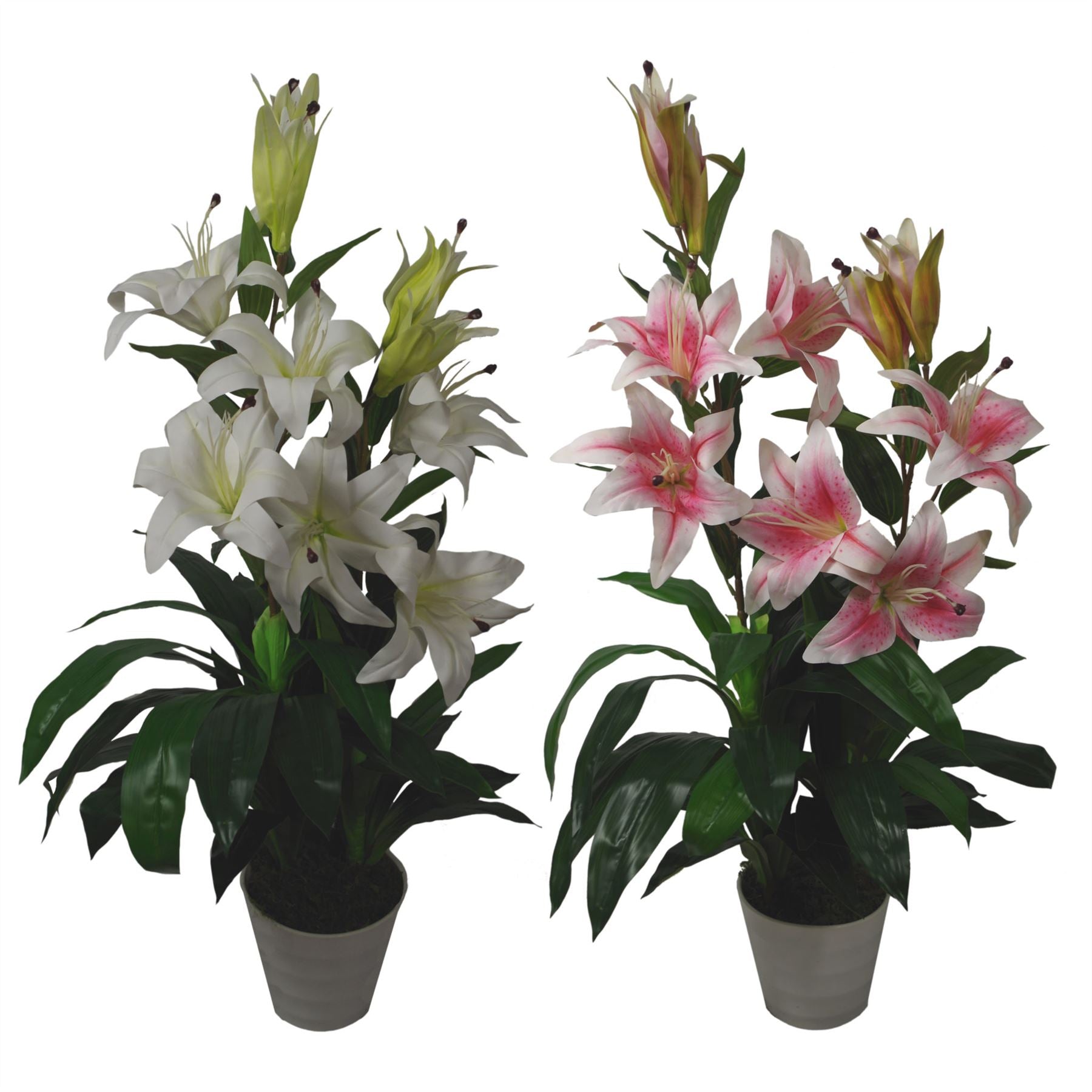 Artificial Flower Plant Tree 90cm Pink Lily 90cm Planter-3