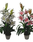 Artificial Flower Plant Tree 90cm Pink Lily 90cm Planter-3