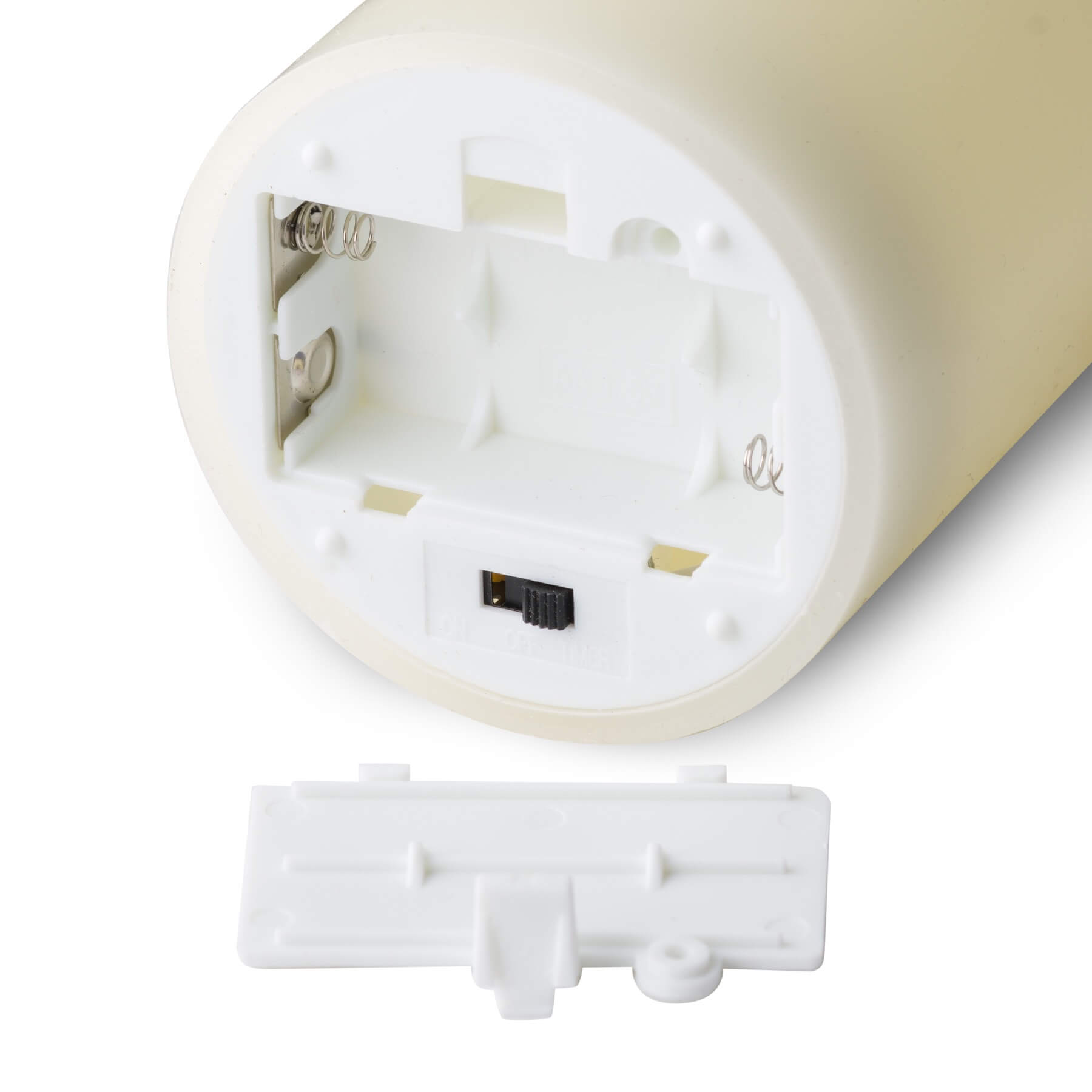 Realistic ivory LED wax candle with flickering amber flame, safe flameless design, and textured finish for home decor. by sostter at brixbailey.com