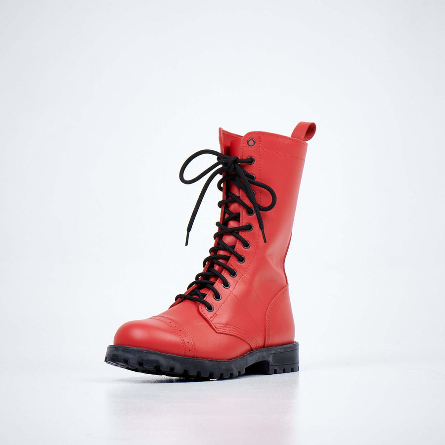 516 aka High Aviator Boots - Red