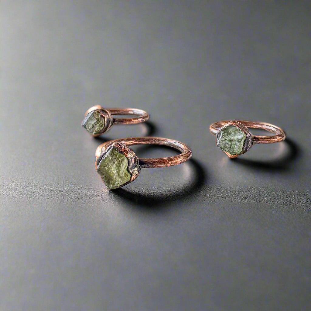 Raw Chrome Diopside Ring - Electroformed | Handmade by Blackbird &amp; Sage