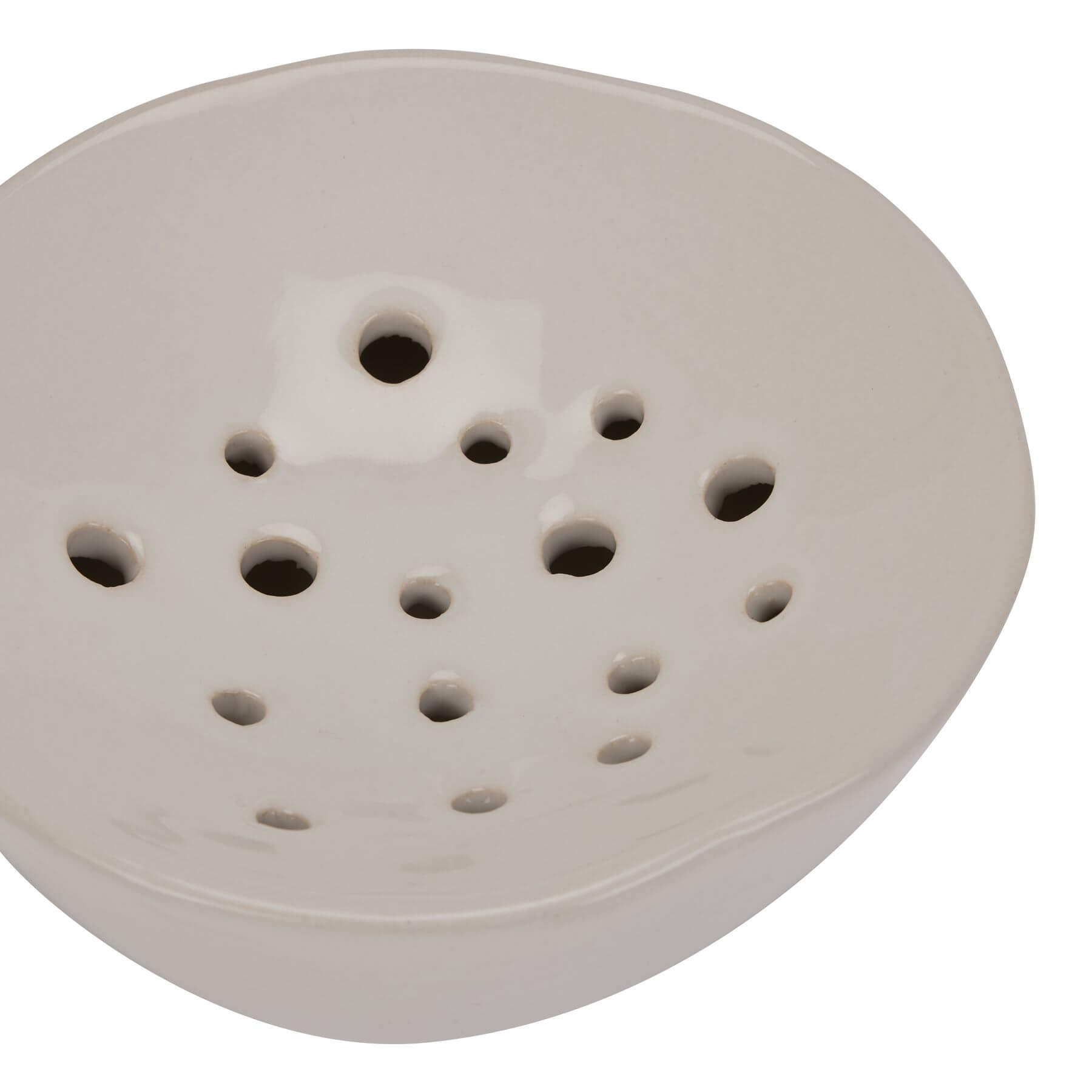 Off White Ceramic Flower Frog for Easy Flower Arranging