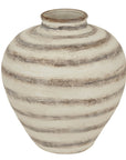 Large Striped Amphora Style Vase
