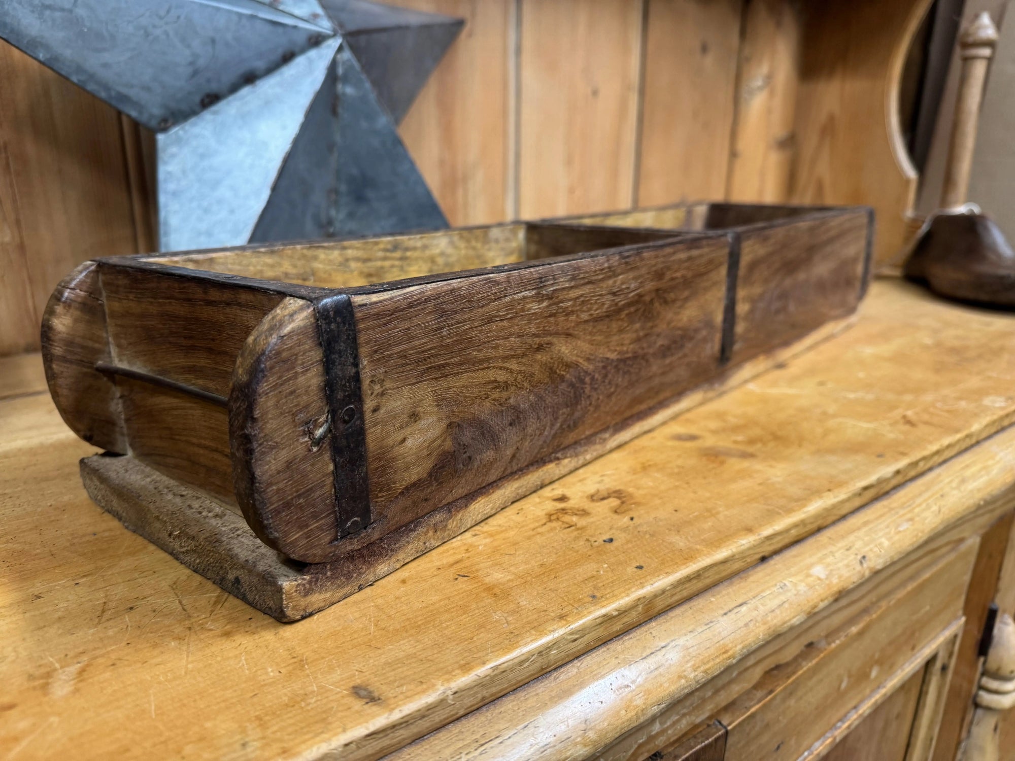 Rustic Wooden Double Brick Mould / Decorative Herb Planter / Storage Box Tray