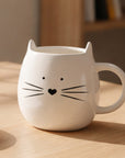 Cat Mug and Coaster | Ivory