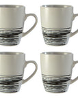 Set of 4 White and Black Effect Mugs | Middag