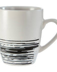 Set of 4 White and Black Effect Mugs | Middag
