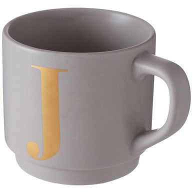 Grey Monogram Mug J | Signet