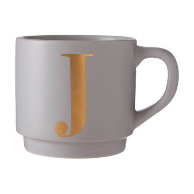 Grey Monogram Mug J | Signet