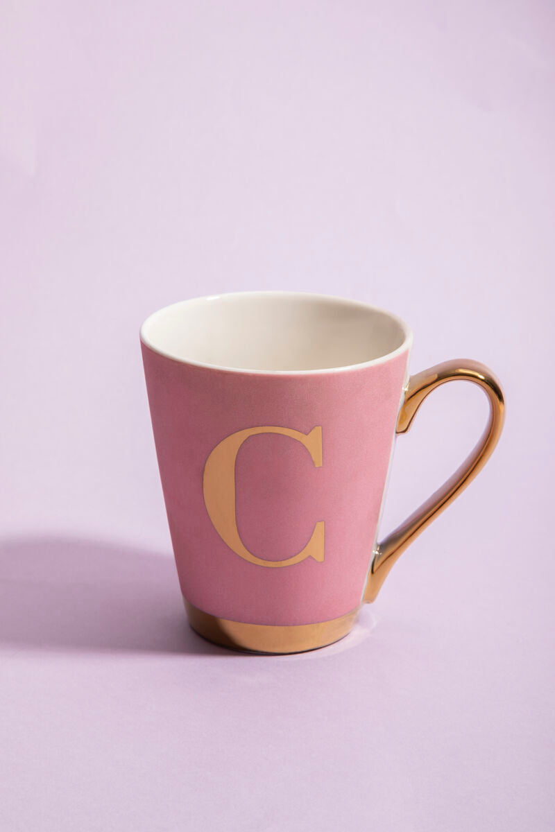 Pink Monogram Mug C | Frosted Deco
