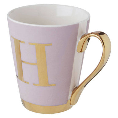 Lilac Monogram Mug H | Frosted Deco