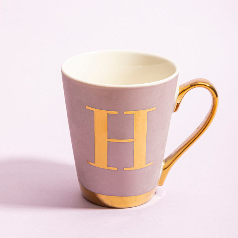 Lilac Monogram Mug H | Frosted Deco
